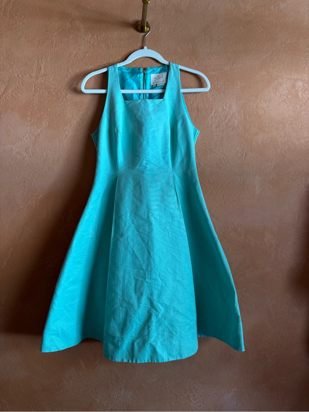 Kate Spade Light Teal Aqua Fit Flare Dress Sleeveless Cocktail Party Size 6
